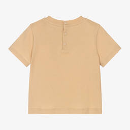 Emporio Armani-Бежевая хлопковая футболка EA для малышей | Childrensalon Outlet