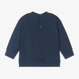 Emporio Armani-Baby Boys Blue Cotton Eagle Sweatshirt | Childrensalon Outlet