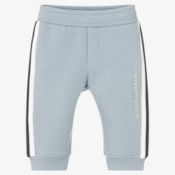 Emporio Armani-Baby Boys Blue Cotton Logo Joggers | Childrensalon Outlet