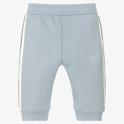 Emporio Armani-Baby Boys Blue Cotton Logo Joggers | Childrensalon Outlet