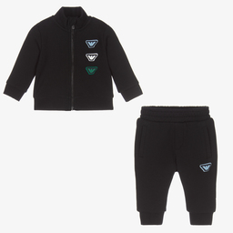Emporio Armani-Baby Boys Blue Cotton Tracksuit | Childrensalon Outlet