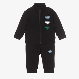 Emporio Armani-Baby Boys Blue Cotton Tracksuit | Childrensalon Outlet