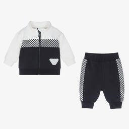 Emporio Armani-Baby Boys Blue Cotton Tracksuit | Childrensalon Outlet