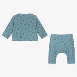Emporio Armani-Baby Boys Blue Cotton Trousers Set | Childrensalon Outlet