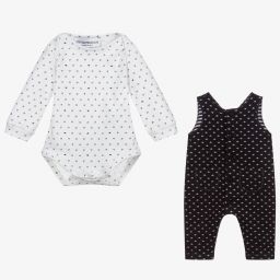 Emporio Armani-Baby Boys Blue Dungaree Set | Childrensalon Outlet