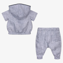 Emporio Armani-Голубой топ и брюки из льна | Childrensalon Outlet