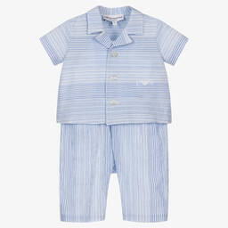 Emporio Armani-Голубая рубашка и брюки в полоску | Childrensalon Outlet