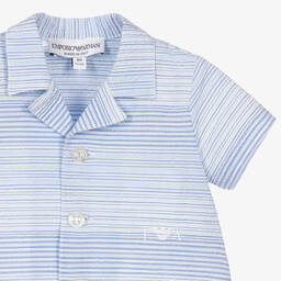 Emporio Armani-Голубая рубашка и брюки в полоску | Childrensalon Outlet