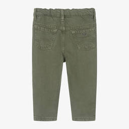 Emporio Armani-Baby Boys Dark Green Lyocell & Linen Trousers | Childrensalon Outlet