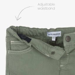 Emporio Armani-Baby Boys Green Twill Cargo Trousers | Childrensalon Outlet