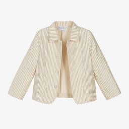 Emporio Armani-Baby Boys Ivory Cotton & Linen Blazer | Childrensalon Outlet
