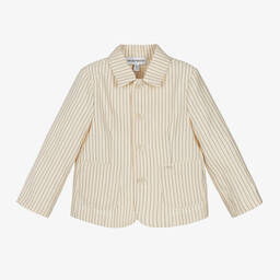 Emporio Armani-Baby Boys Ivory Cotton & Linen Blazer | Childrensalon Outlet