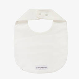 Emporio Armani-Baby Boys Ivory & Navy Blue Cotton Bib | Childrensalon Outlet