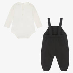 Emporio Armani-Baby Boys Navy Blue Cotton Dungaree Set | Childrensalon Outlet