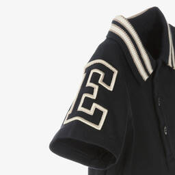 Emporio Armani-Baby Boys Navy Blue Cotton EA Polo Shirt | Childrensalon Outlet