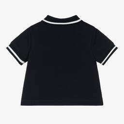 Emporio Armani-Синяя хлопковая рубашка поло | Childrensalon Outlet