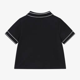 Emporio Armani-Baby Boys Navy Blue Cotton Polo Shirt | Childrensalon Outlet