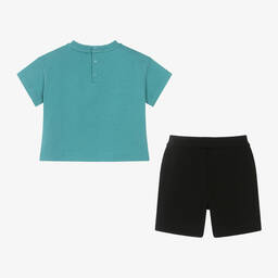 Emporio Armani-Baby Boys Navy Blue Cotton Shorts Set | Childrensalon Outlet