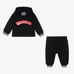 Emporio Armani-Baby Boys Navy Blue Cotton Tracksuit | Childrensalon Outlet