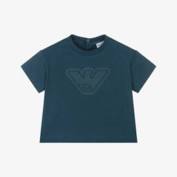 Emporio Armani-Футболка синий с орлом для малышей мальчиков | Childrensalon Outlet
