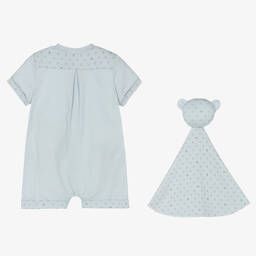 Emporio Armani-Baby Boys Pale Blue Shortie Set | Childrensalon Outlet
