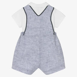 Emporio Armani-Белое боди и голубой полукомбинезон | Childrensalon Outlet