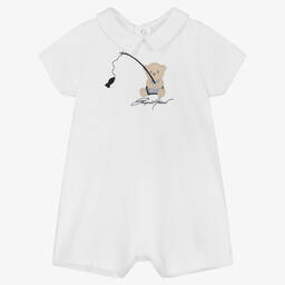 إEmporio Armani-تبّان قطن لون أبيض للمواليد | Childrensalon Outlet