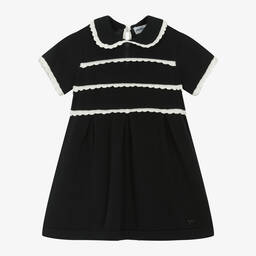 Emporio Armani-Baby Girls Blue Cotton Knit Dress | Childrensalon Outlet