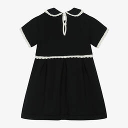 Emporio Armani-Baby Girls Blue Cotton Knit Dress | Childrensalon Outlet