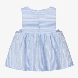 Emporio Armani-Голубое хлопковое платье в полоску | Childrensalon Outlet