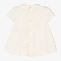 إمبوريو أرماني-فستان مزيج قطن لون عاجي للمولودات | Childrensalon Outlet