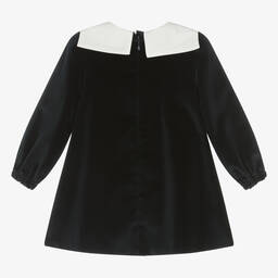 Emporio Armani-Baby Girls Navy Blue Velvet Dress | Childrensalon Outlet