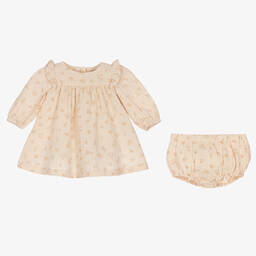 Emporio Armani-Baby Girls Pink Cotton Dress | Childrensalon Outlet