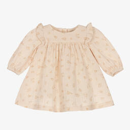Emporio Armani-Baby Girls Pink Cotton Dress | Childrensalon Outlet