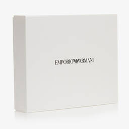 Emporio Armani-Baby Girls White Cotton Dungarees Set | Childrensalon Outlet