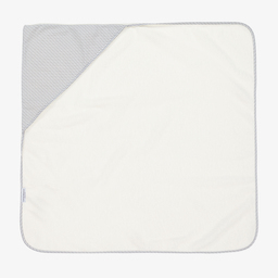 إمبوريو أرماني-طقم هدية منشفة وقفازات قطن لون عاجي وأزرق للمواليد | Childrensalon Outlet