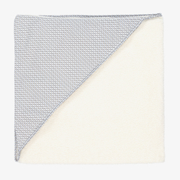 إمبوريو أرماني-طقم هدية منشفة وقفازات قطن لون عاجي وأزرق للمواليد | Childrensalon Outlet