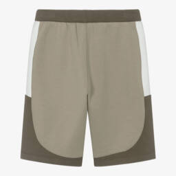 Emporio Armani-Beige Boys Colorblock Soft Shorts | Childrensalon Outlet