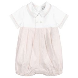 Emporio Armani-تبّان أطفال ولادي قطن لون بيج وأبيض | Childrensalon Outlet