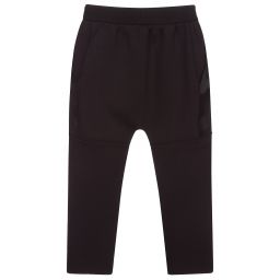 إEmporio Armani-جوغرز مزيج فيسكوز جيرسي مطرز لون أسود للأولاد | Childrensalon Outlet