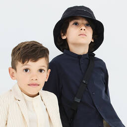 إمبوريو أرماني-قبعة جاكارد لون أسود | Childrensalon Outlet