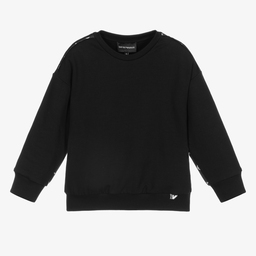 Emporio Armani - Sudadera negra con cinta | Childrensalon Outlet
