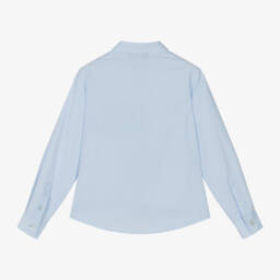 إEmporio Armani-قميص قطني أزرق بنقشة مربعات للأولاد | Childrensalon Outlet