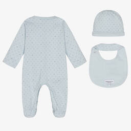 Emporio Armani-Голубой комплект с комбинезоном из хлопка | Childrensalon Outlet