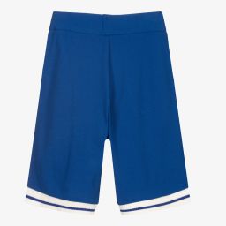 إEmporio Armani-شورت قطن بيكيه لون أزرق للأولاد | Childrensalon Outlet