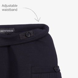 Emporio Armani-Blue Pleated Jersey Skirt | Childrensalon Outlet