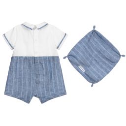 Emporio Armani-Blue & White Baby Shortie Set | Childrensalon Outlet