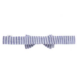 Emporio Armani-Blue & White Linen Bow Tie | Childrensalon Outlet