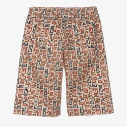 Emporio Armani-Бежево-синие шорты из хлопка | Childrensalon Outlet