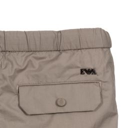 Emporio Armani-Boys Beige Cotton Shorts | Childrensalon Outlet